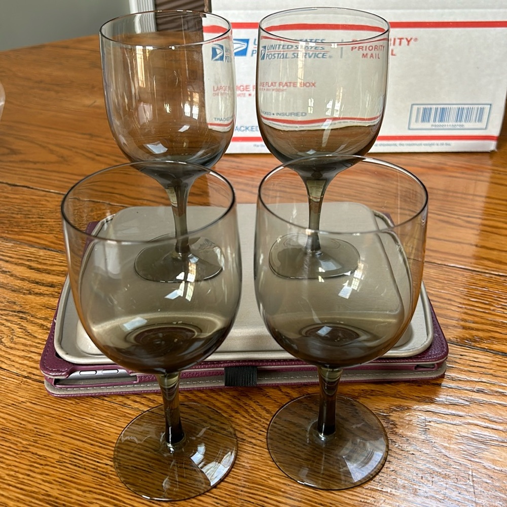 Noritake Mid Century Modern set.  Viewpoint pattern stemware. Set of 4.